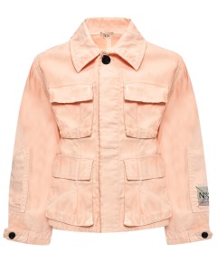 Джинсовая куртка с накладными карманами, розовая No. 21