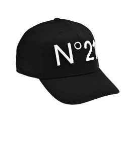Бейсболка с белым лого, черная No. 21