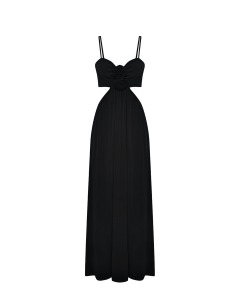 Платье с декором "розы", черное Pietro Brunelli