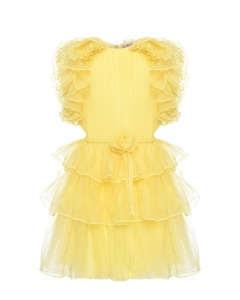Платье с объемными рюшами, желтое Miss Blumarine