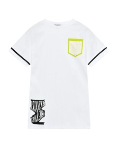 Футболка с карманом на груди и логотипом, белая Bikkembergs