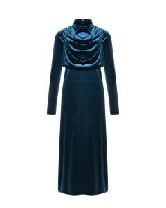 Платье SARA с воротником стойкой, синее Pietro Brunelli