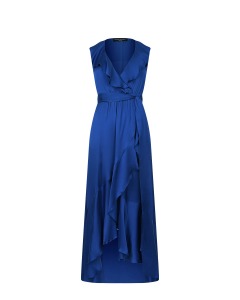 Синее платье с воланом Pietro Brunelli