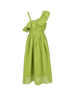 Зеленое платье с воланом Miss Grant