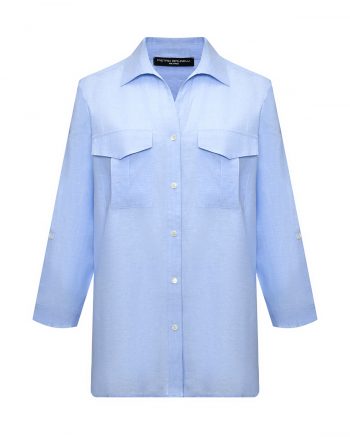 Рубашка с карманами на груди, голубая Pietro Brunelli