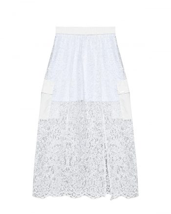 Кружевная юбка с накладными карманами Monnalisa