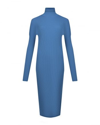 Голубое платье из шерстяного трикотажа MRZ