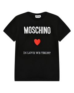 Футболка с принтом "In love we trust" Moschino
