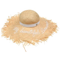 Соломенная шляпа с вышивкой "My beautiful summer" Il Trenino
