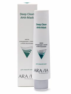 Aravia Professional Маска очищающая с глиной и AHA-кислотами для лица Deep Clean AHA-Mask, 100 мл (Aravia Professional, Уход за лицом)