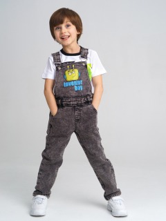 Полукомбинезон текстильный джинсовый для мальчика