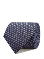 Шелковый галстук в синих тонах с вышитым узором