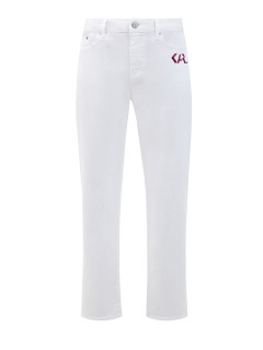 Белые джинсы прямого кроя с принтом Karl Legend