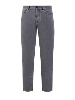 Однотонные джинсы из денима-stretch с матовой фурнитурой