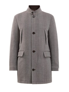 Пальто из плотной шерстяной ткани с графическим узором