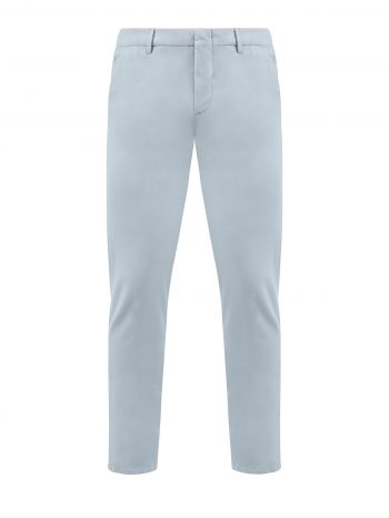 Однотонные брюки в стиле casual из гладкого эластичного хлопка